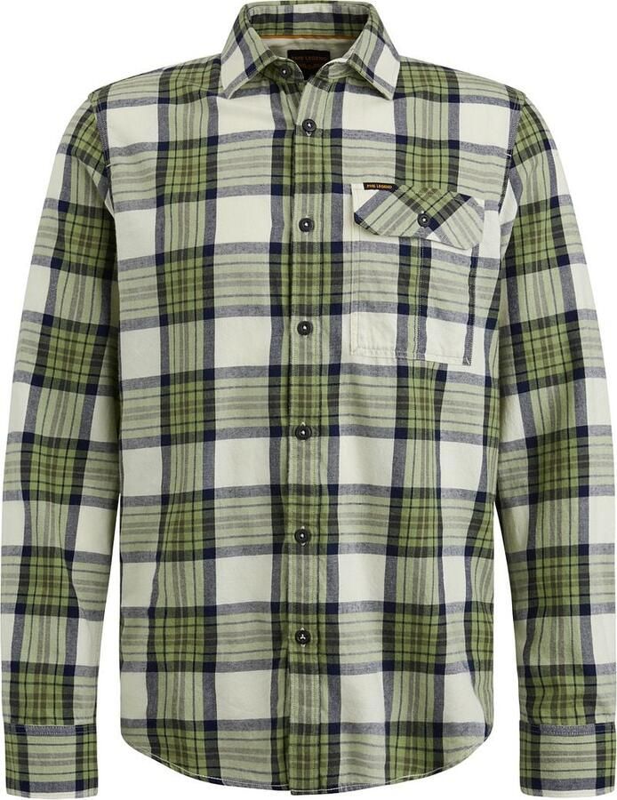 PME LEGEND Heren Overhemden Long Sleeve Shirt Ctn Twill Check Groen - Foto 5