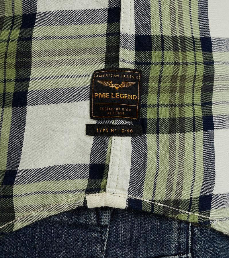 PME LEGEND Heren Overhemden Long Sleeve Shirt Ctn Twill Check Groen