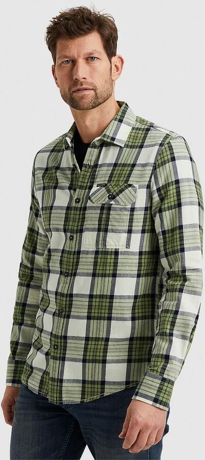 PME LEGEND Heren Overhemden Long Sleeve Shirt Ctn Twill Check Groen - Foto 4