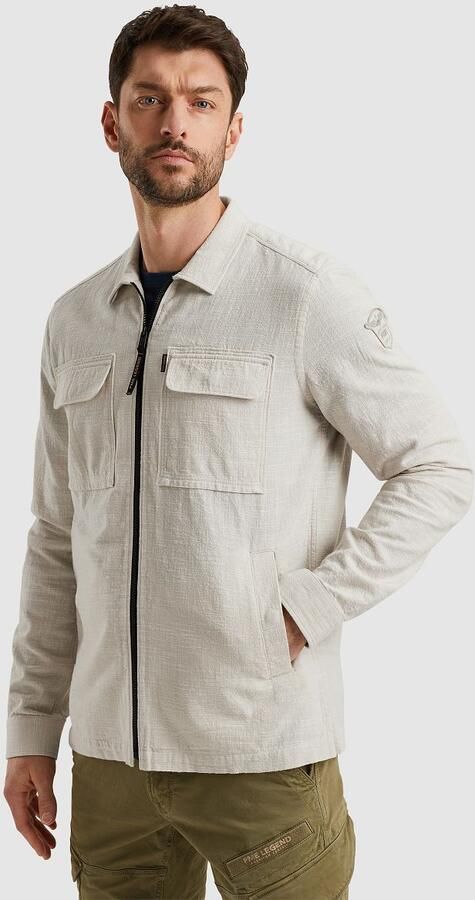 PME Legend Lange Mouw Slub Shirt Psi2502228 Beige Heren - Foto 8