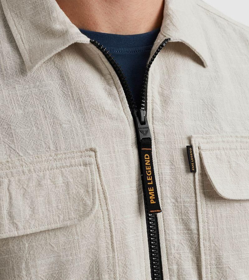 PME Legend Lange Mouw Slub Shirt Psi2502228 Beige Heren - Foto 6