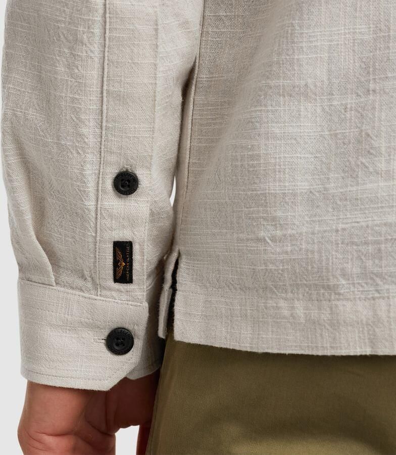 PME Legend Lange Mouw Slub Shirt Psi2502228 Beige Heren - Foto 8