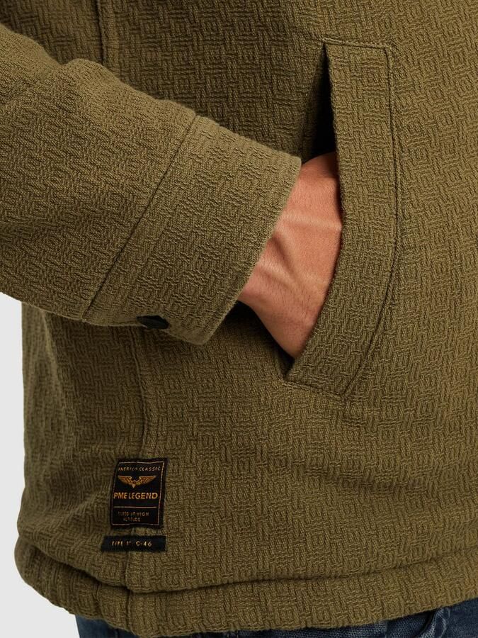 PME Legend Overshirt Bold Waffle Dusky Groen - Foto 4