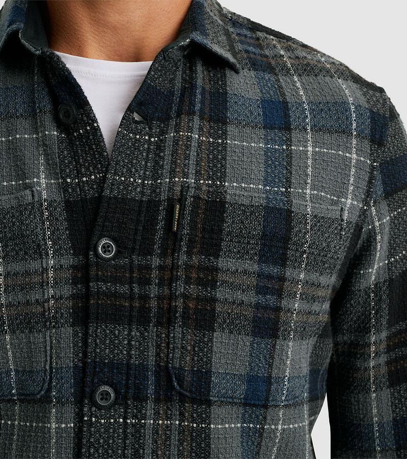 PME LEGEND Heren Overhemden Long Sleeve Shirt Dobby Mattweave Antraciet - Foto 2