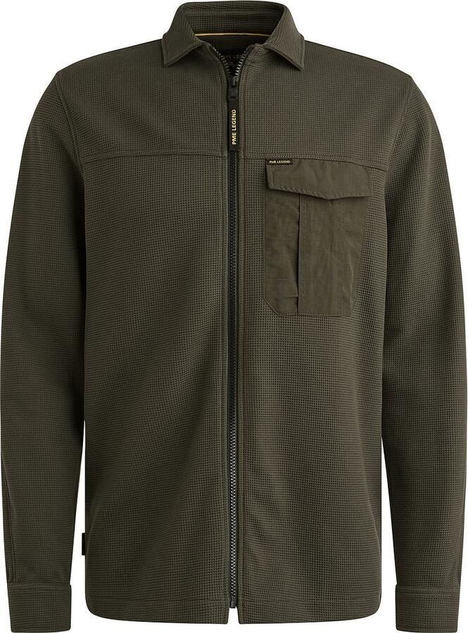 PME Legend Overshirt Jersey Waffle Beluga Groen - Foto 2