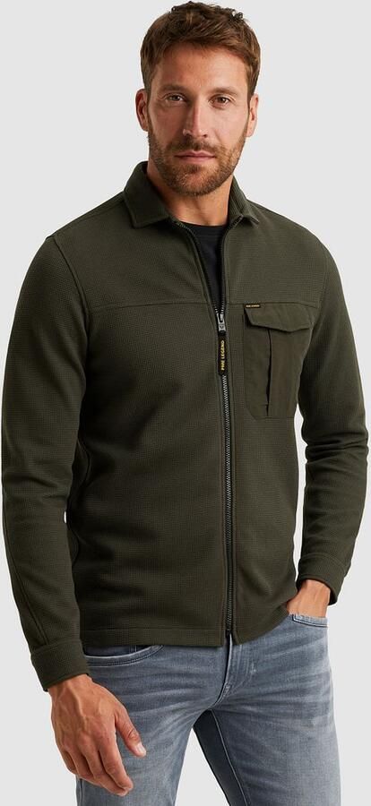 PME Legend Overshirt Jersey Waffle Beluga Groen - Foto 6