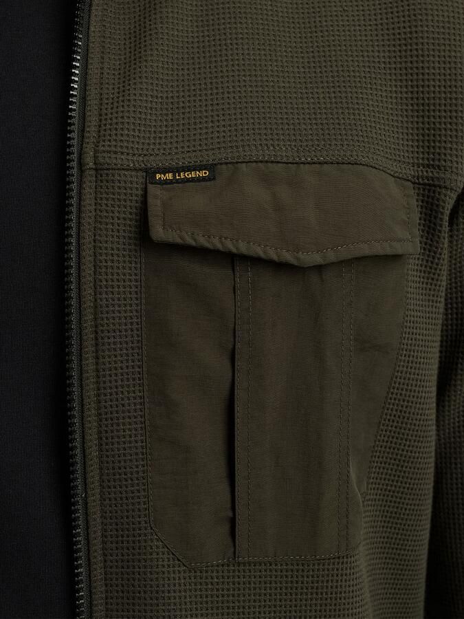 PME Legend Overshirt Jersey Waffle Beluga Groen - Foto 3