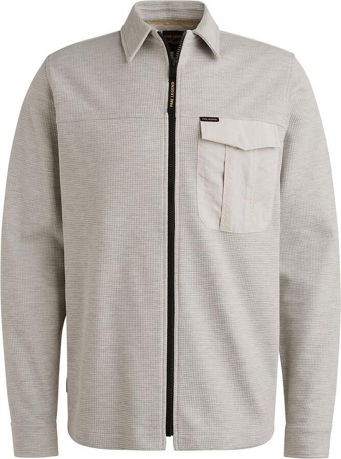 PME Legend overshirt met textuur lichtgrijs - Foto 4