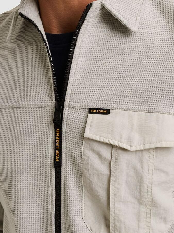 PME Legend overshirt met textuur lichtgrijs - Foto 5