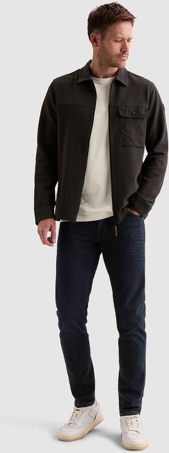 PME Legend regular fit overshirt met wafelstructuur antraciet - Foto 5