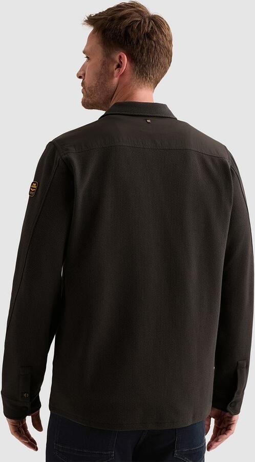 PME Legend regular fit overshirt met wafelstructuur antraciet - Foto 3