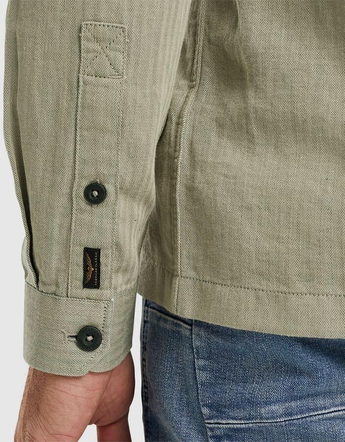 PME LEGEND Heren Overhemden Long Sleeve Shirt Ctn linen 2 Tone Herringbone Beige - Foto 3