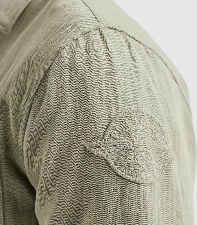 PME LEGEND Heren Overhemden Long Sleeve Shirt Ctn linen 2 Tone Herringbone Beige - Foto 2