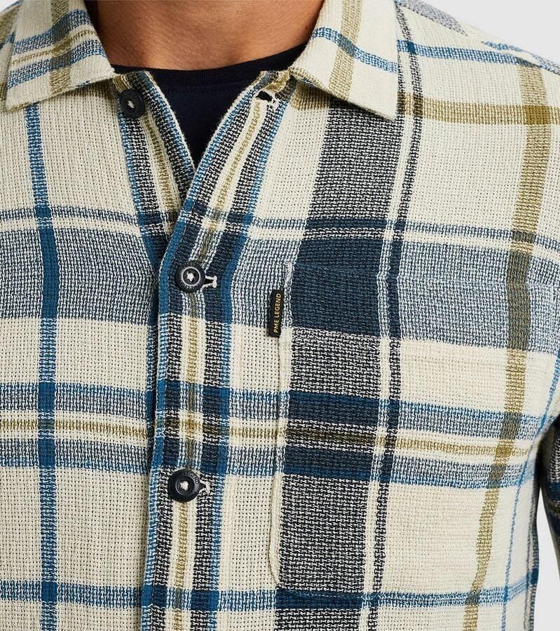 PME Legend Geruite Lange Mouw Shirt Matt Weefsel Beige Heren