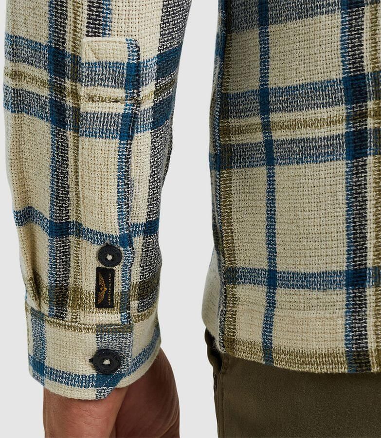 PME Legend Geruite Lange Mouw Shirt Matt Weefsel Beige Heren - Foto 2