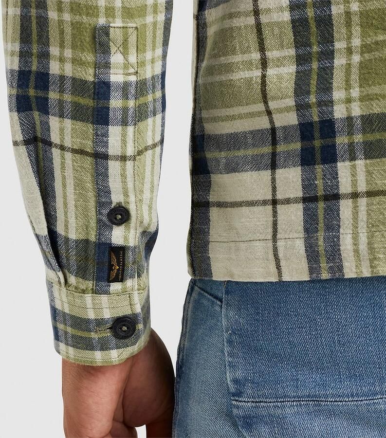 PME LEGEND Heren Overhemden Long Sleeve Shirt Ctn Yd Check Groen - Foto 2