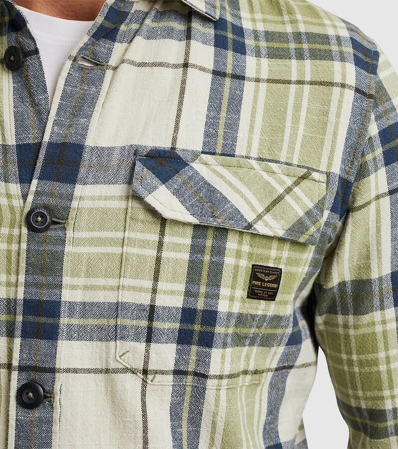 PME LEGEND Heren Overhemden Long Sleeve Shirt Ctn Yd Check Groen