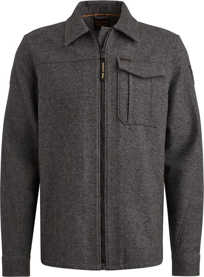 PME Legend Overshirt Wool Blend Herringbone Grijs