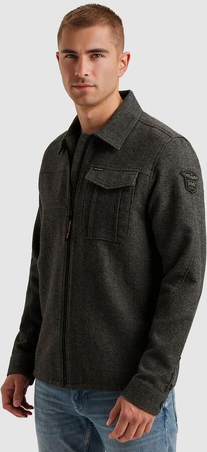 PME Legend Overshirt Wool Blend Herringbone Grijs - Foto 5