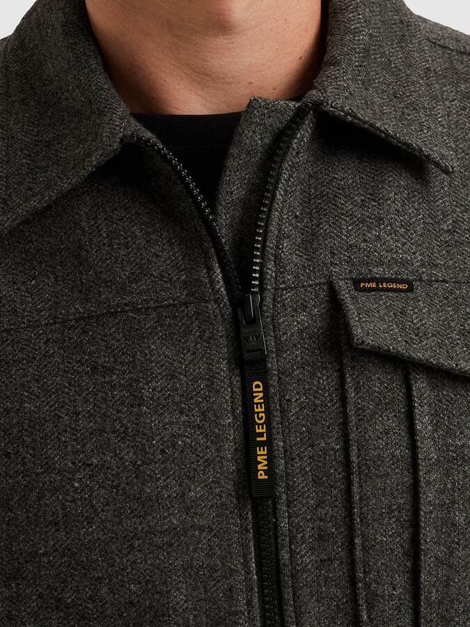 PME Legend Overshirt Wool Blend Herringbone Grijs - Foto 2