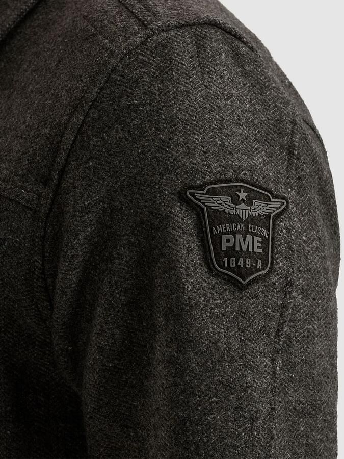 PME Legend Overshirt Wool Blend Herringbone Grijs - Foto 3