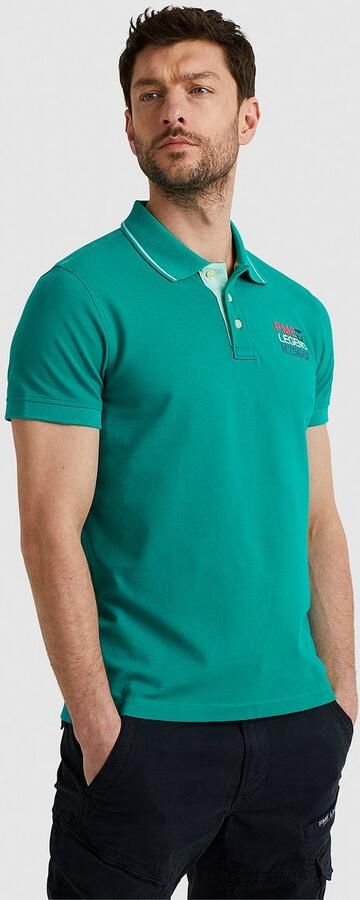 PME Legend Stretch Pique Polo Shirt Green Heren - Foto 9