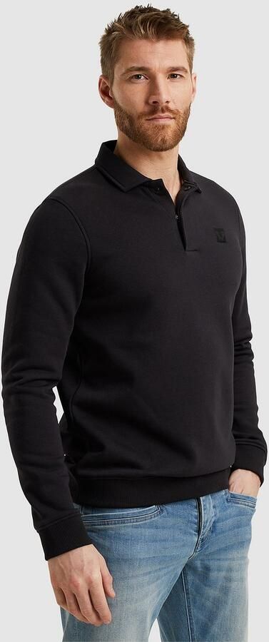 PME LEGEND Heren Truien & Vesten Half Button Collar Soft Brushed Fleece Zwart - Foto 4