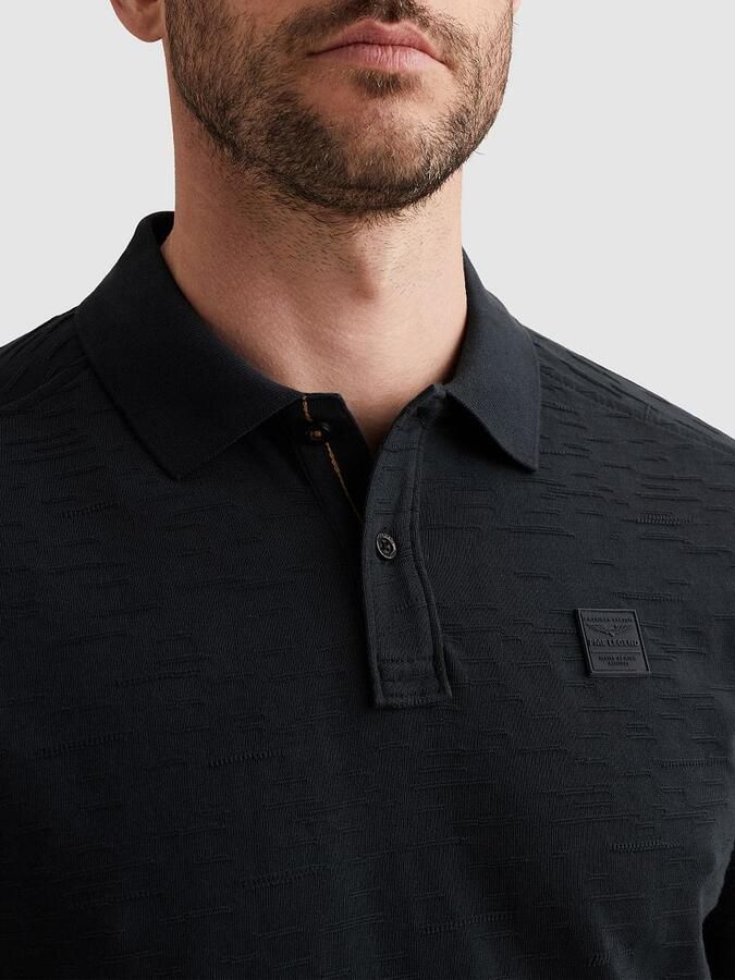 PME LEGEND Polo van jersey met jacquard patroon - Foto 3