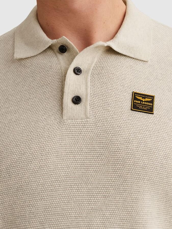 PME Legend Poloshirt Knitted Structure Ecru - Foto 4