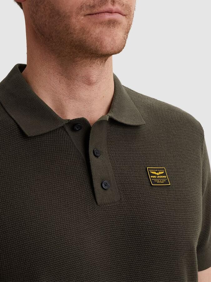 PME Legend Poloshirt Knitted Structure Groen