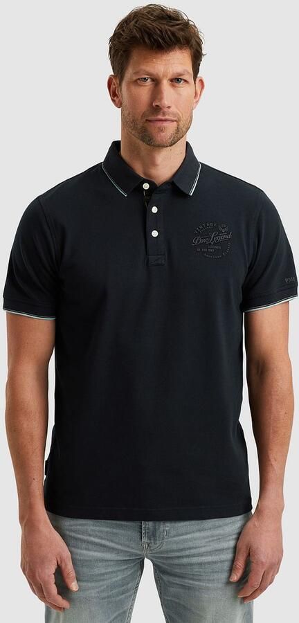 PME LEGEND Heren Polo's & T-shirts Stretch Pique Package Donkerblauw - Foto 9