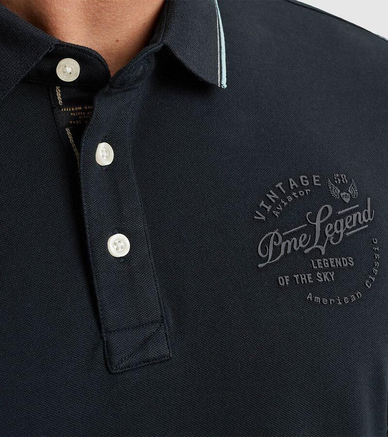 PME LEGEND Heren Polo's & T-shirts Stretch Pique Package Donkerblauw - Foto 10