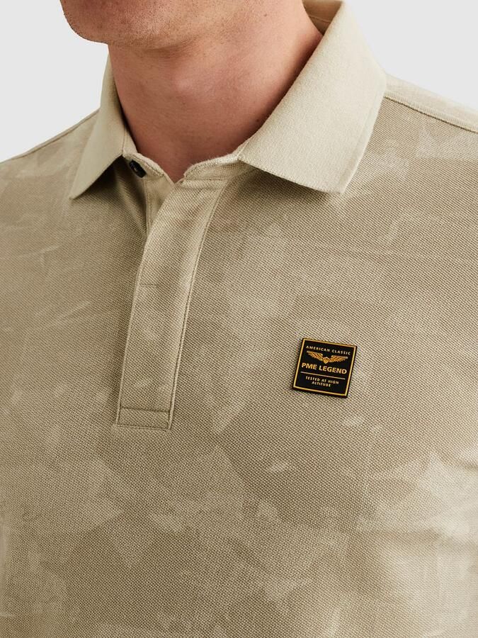 PME LEGEND Heren Polo's & T-shirts Short Sleeve Polo Printed Two Tone Pique Beige - Foto 5