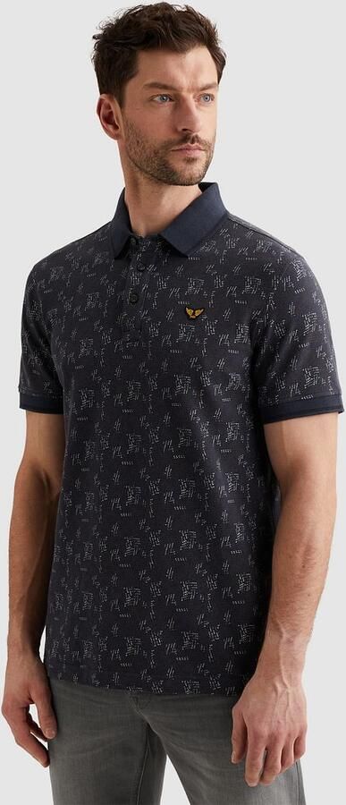 PME LEGEND Polo met allover print en ribkraag - Foto 4