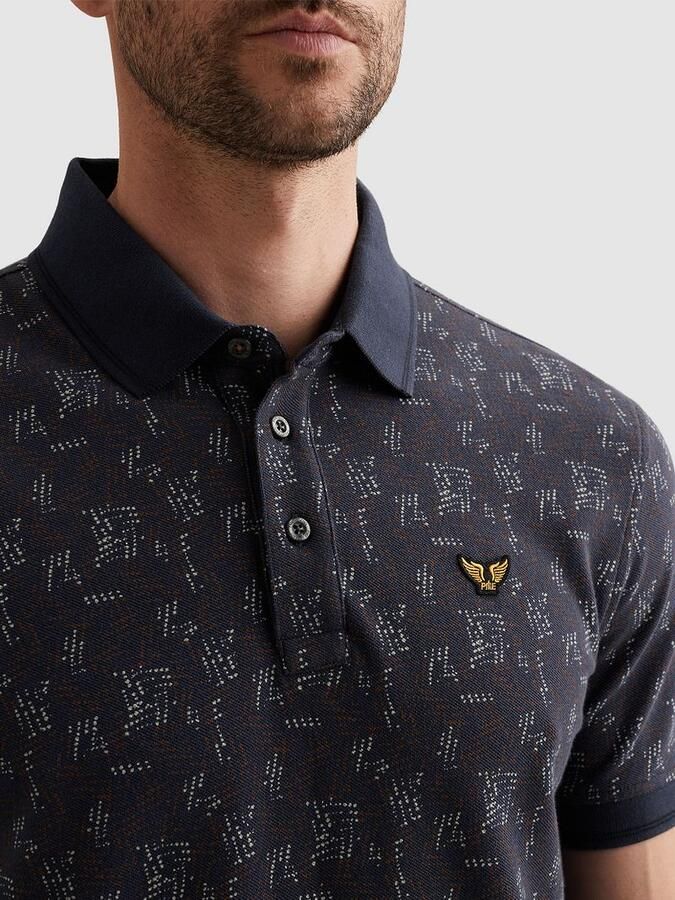 PME LEGEND Polo met allover print en ribkraag - Foto 2