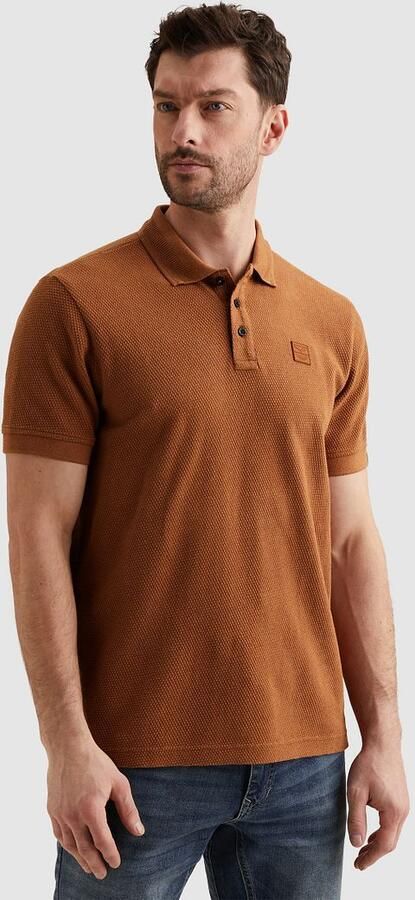 PME Legend regular polo gebreid donker oranje - Foto 6