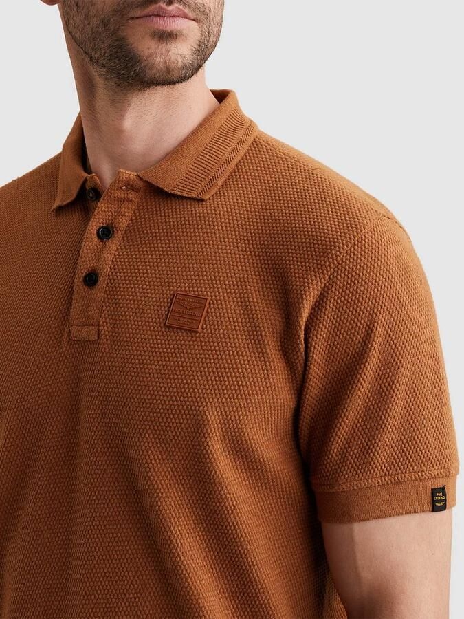 PME Legend regular polo gebreid donker oranje - Foto 4