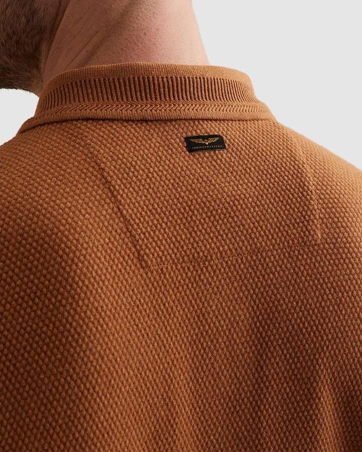 PME Legend regular polo gebreid donker oranje - Foto 3
