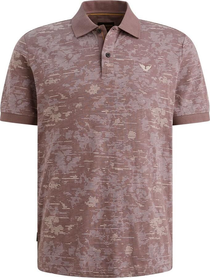 PME LEGEND Polo van slub jersey met allover print - Foto 4