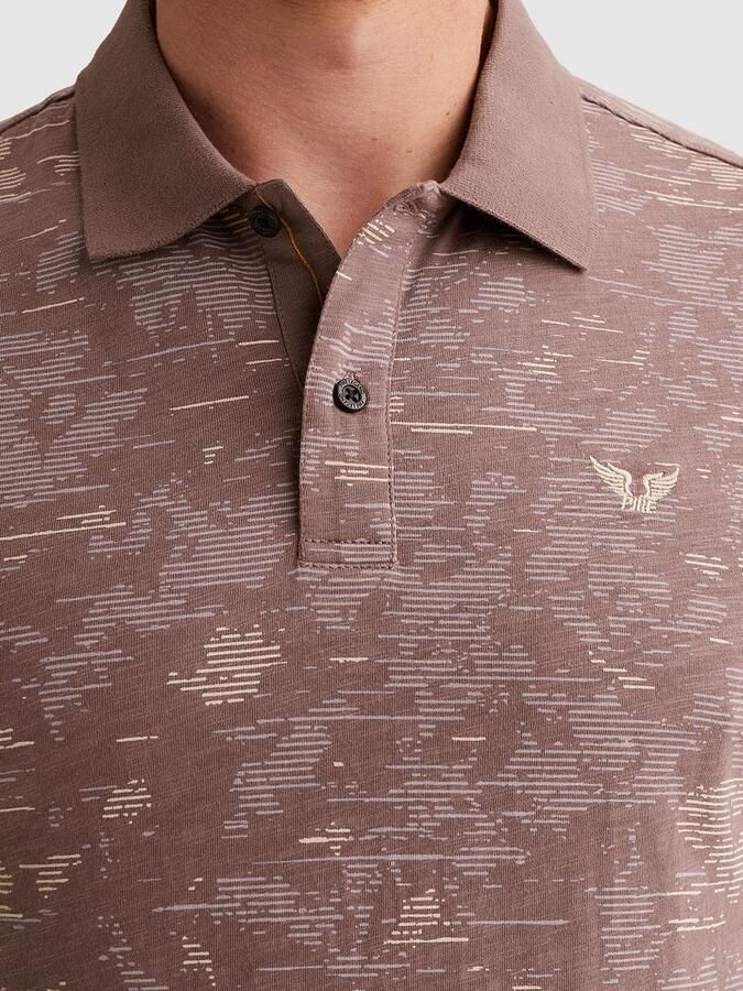 PME LEGEND Polo van slub jersey met allover print - Foto 5