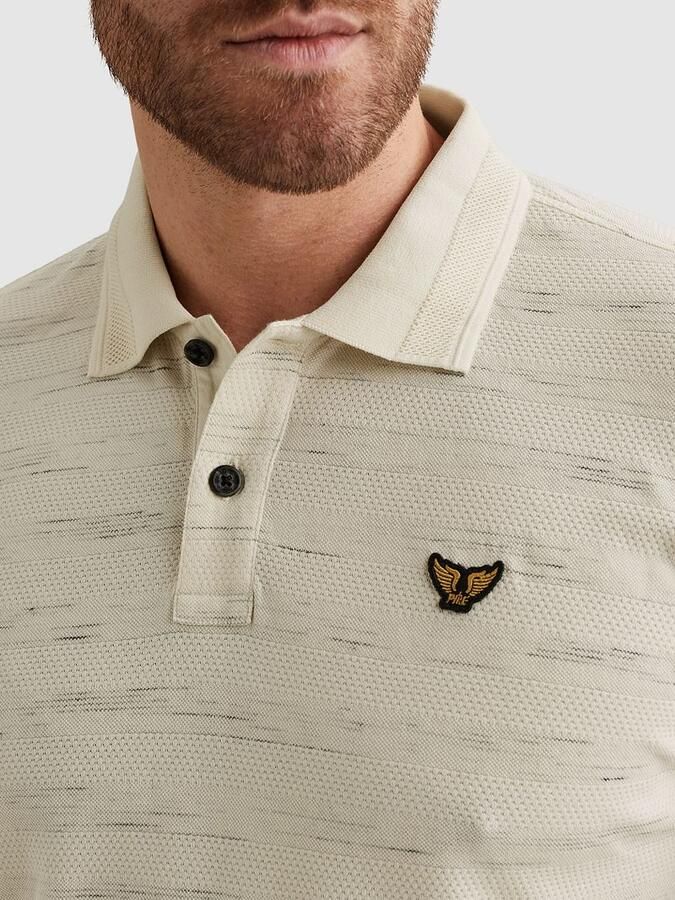 PME LEGEND Polo met streeppatroon en flight pocket - Foto 2