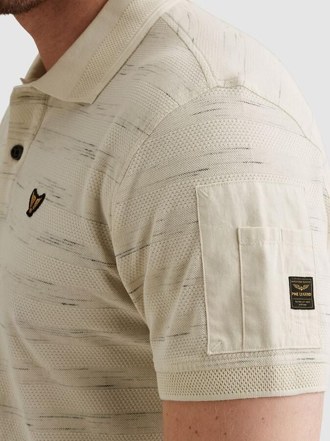 PME LEGEND Polo met streeppatroon en flight pocket - Foto 6