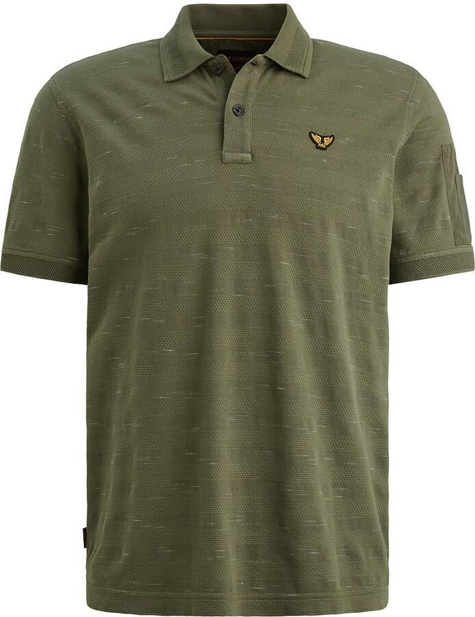 PME LEGEND Polo met streeppatroon en flight pocket - Foto 4