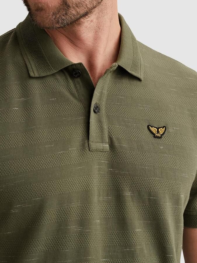 PME LEGEND Polo met streeppatroon en flight pocket - Foto 5