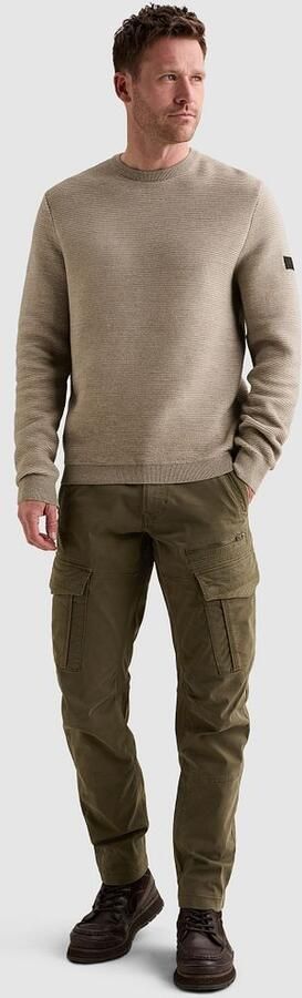 PME Legend katoenen regular fit gebreide gemêleerde trui beige - Foto 5