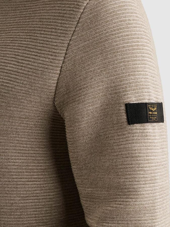 PME Legend katoenen regular fit gebreide gemêleerde trui beige - Foto 6