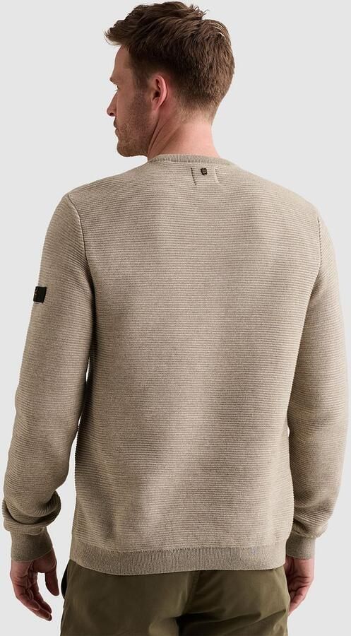 PME Legend katoenen regular fit gebreide gemêleerde trui beige - Foto 7
