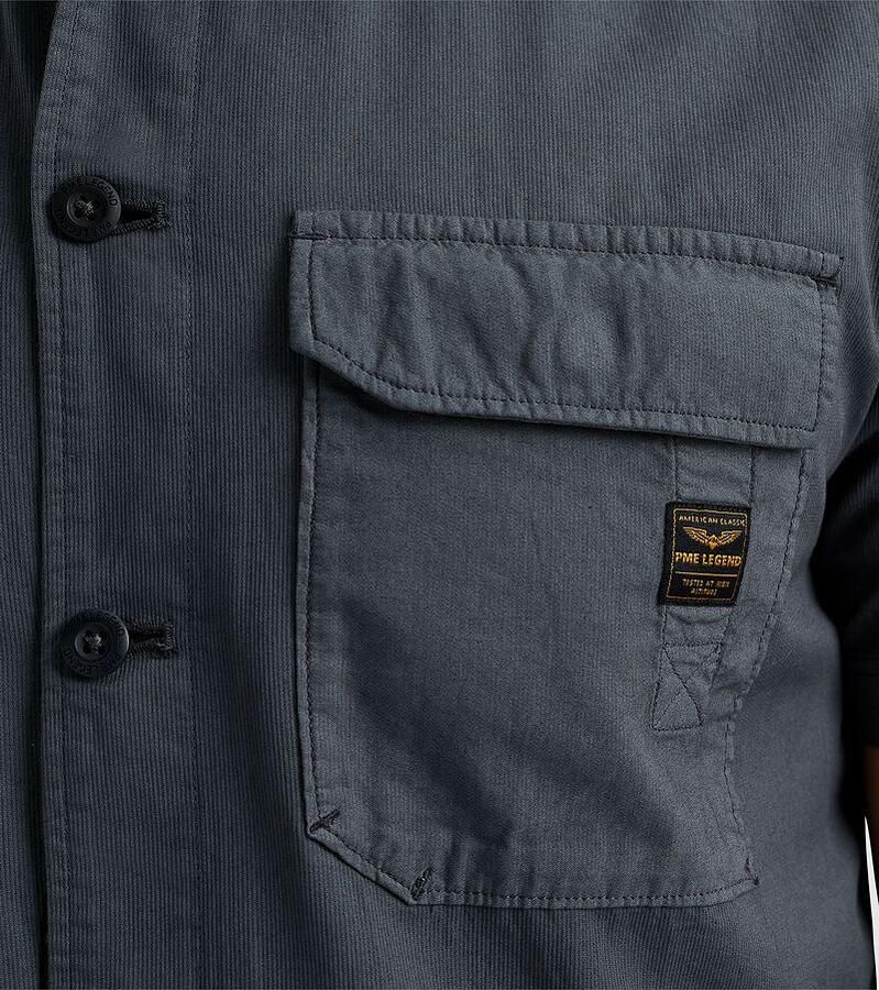 PME LEGEND Heren Overhemden Short Sleeve Shirt Ctn Bedford Donkergrijs - Foto 5
