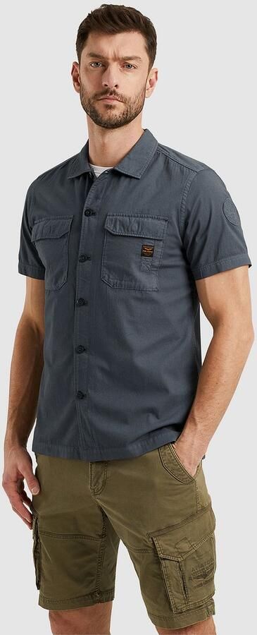 PME LEGEND Heren Overhemden Short Sleeve Shirt Ctn Bedford Donkergrijs - Foto 8