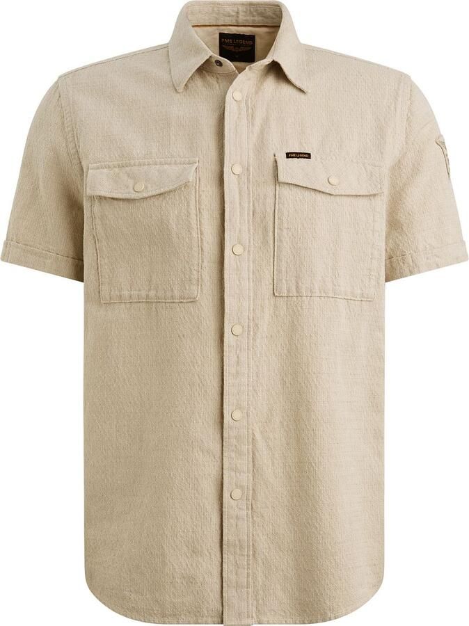PME Legend Short Sleeve Overhemd Beige